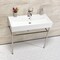 Fauceture 39" Porcelain Console Sink w/Stainless Steel Legs (Single-Hole), White/Polished Nickel VPB39176ST - alternate 4